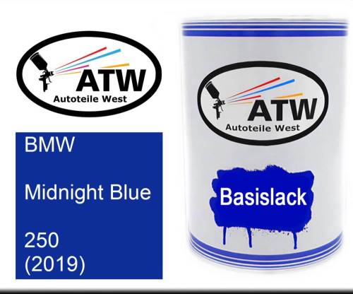 BMW, Midnight Blue, 250 (2019): 500ml Lackdose, von ATW Autoteile West.